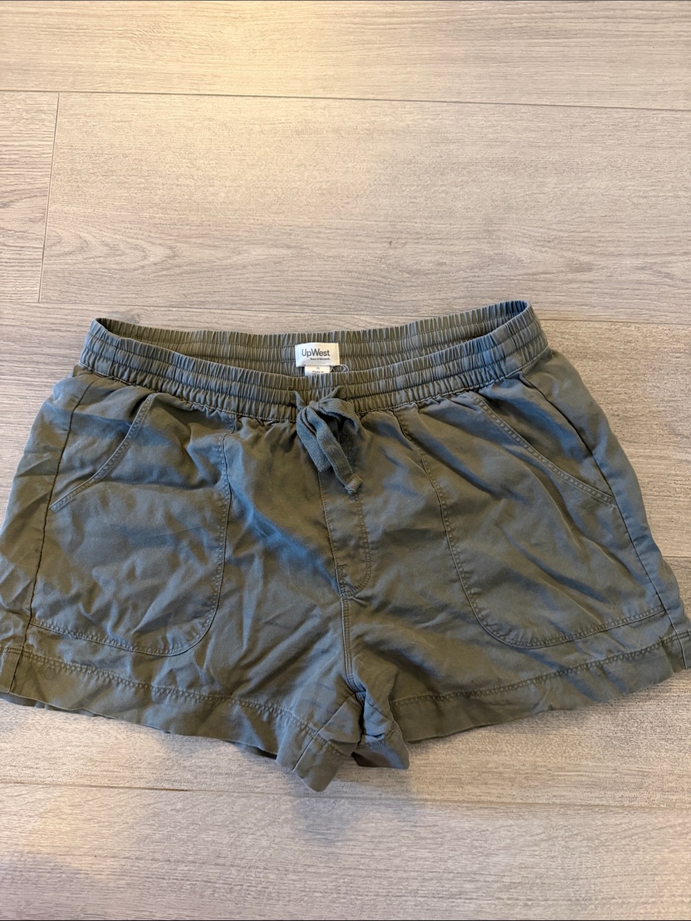 UpWest Olive Green Elastic Waist Athletic Shorts